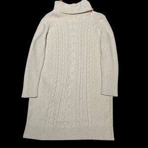 Banana Republic Petite Medium Ivory Turtleneck Dress